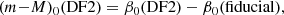 $$ \begin{aligned} (m{-} M)_0 \mathrm {(DF2)} = \beta _0 \mathrm {(DF2)} - \beta _0 \mathrm {(fiducial)}, \end{aligned} $$