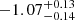 $ -1.07_{-0.14}^{+0.13} $