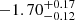 $ -1.70_{-0.12}^{+0.17} $