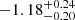 $ -1.18_{-0.20}^{+0.24} $