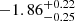 $ -1.86_{-0.25}^{+0.22} $