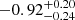 $ -0.92_{-0.24}^{+0.20} $