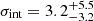 $ \sigma_\text{int} = 3.2^{+5.5}_{-3.2} $