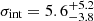 $ \sigma_\text{int} = 5.6^{+5.2}_{-3.8} $