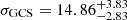 $ \sigma_\text{GCS} = 14.86^{+3.83}_{-2.83} $
