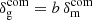 $ \delta^{\mathrm{com}}_{\mathrm{g}} = b\,\delta^{\mathrm{com}}_{\mathrm{m}} $