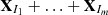 $ {\textbf{X}}_{I_1} + \ldots + {\textbf{X}}_{I_m} $