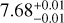 $\[7.68_{-0.01}^{+0.01}\]$
