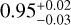 $\[0.95_{-0.03}^{+0.02}\]$