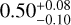 $\[0.50_{-0.10}^{+0.08}\]$