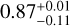$\[0.87_{-0.11}^{+0.01}\]$