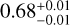 $\[0.68_{-0.01}^{+0.01}\]$