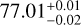 $\[77.01_{-0.02}^{+0.01}\]$
