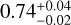 $\[0.74_{-0.02}^{+0.04}\]$