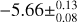 ${-}5.66\pm^{0.13}_{0.08}$