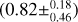 $(0.82\pm^{0.18}_{0.46})$