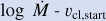 $\log \ \dot{M} - v_{\rm cl,start}$