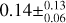 $0.14\pm^{0.13}_{0.06}$