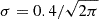$ \sigma = 0.4/\sqrt{2 \pi} $