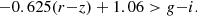 $$ \begin{aligned}&{-}0.625(r{-}z)+1.06 > g{-}i. \end{aligned} $$