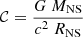 $$ {\cal {{C}}} = \dfrac {G\ M_{\rm NS}}{c^2\ R_{\rm NS}} $$