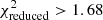 $ \chi_{\mathrm{reduced}}^{2} > 1.68 $