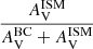 $ \frac{A_{\mathrm{V}}^{\mathrm{ISM}}}{A_{\mathrm{V}}^{\mathrm{BC}}+A_{\mathrm{V}}^{\mathrm{ISM}}} $