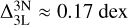 $\Delta^\mathrm{3N}_\mathrm{3L}\approx0.17~\dex$
