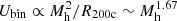 $ U_{\mathrm{bin}} \propto M_{\mathrm{h}}^2/R_{\mathrm{200c}} \sim M_{\mathrm{h}}^{1.67} $