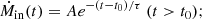 $$ \begin{aligned} \dot{M}_{\rm in}(t)=A e^{-(t-t_0)/\tau }\ (t > t_0); \end{aligned} $$