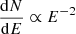 $ \frac {{\mathrm {d}}N}{{\mathrm {d}}E} \propto E^{-2} $