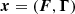 $ {\boldsymbol {x}}=\left ({\boldsymbol {F}}, {\boldsymbol {\Gamma }} \right ) $