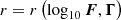 $ r=r\left (\log _{10} {\boldsymbol {F}}, {\boldsymbol {\Gamma }} \right ) $