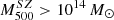 $ M_{500}^{SZ} > 10^{14}\,M_{\odot} $