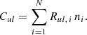 $$ \begin{aligned} C_{ul} = \sum _{i = 1}^{N} R_{ul, \, i} \, n_{i} . \end{aligned} $$