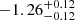 $ -1.26_{-0.12}^{+0.12} $