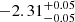 $ -2.31_{-0.05}^{+0.05} $