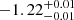 $ -1.22_{-0.01}^{+0.01} $