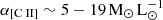 $ \alpha_{[\mathrm{C}{\small { {\text{ II}}}}]} \sim 5-19 \, \mathrm{M_{\odot} \, L_{\odot}^{-1}} $