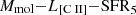 $ M_{\mathrm{mol}}{-}L_{[\mathrm{C}{\small { {\text{ II}}}}]}{-}{\mathrm{SFR}_{5}} $