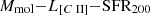 $ M_{\mathrm{mol}}{-}L_{{[C{\small { {\text{ II}}}}]}}{-}\mathrm{SFR}_{200} $