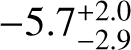 $-5.7_{-2.9}^{+2.0}$