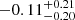 $ -0.11^{+0.21}_{-0.20} $