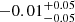 $ -0.01^{+0.05}_{-0.05} $