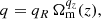 $$ \begin{aligned} q&= q_R \, \Omega _{\rm m}^{q_z}(z), \end{aligned} $$