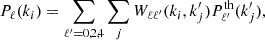 $$ \begin{aligned} P_{\ell }(k_i) = \sum _{\ell ^{\prime }=0,2,4}\sum _{j} W_{\ell \ell ^{\prime }}(k_i, k^{\prime }_j) P^\mathrm{th}_{\ell ^{\prime }}(k^{\prime }_j), \end{aligned} $$