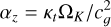 \[{\alpha _z} = {\kappa _t}{\Omega _K}/c_g^2\]