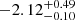 $ -2.12^{+0.49}_{-0.10} $