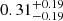$ 0.31_{-0.19}^{+0.19} $