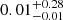 $ 0.01_{-0.01}^{+0.28} $